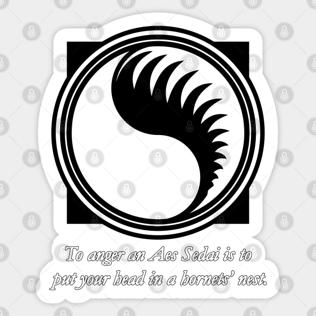 WOT Aes Sedai Chapter Icon With Quote Sticker by Mandra